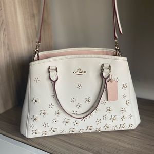 Coach flowers white bag